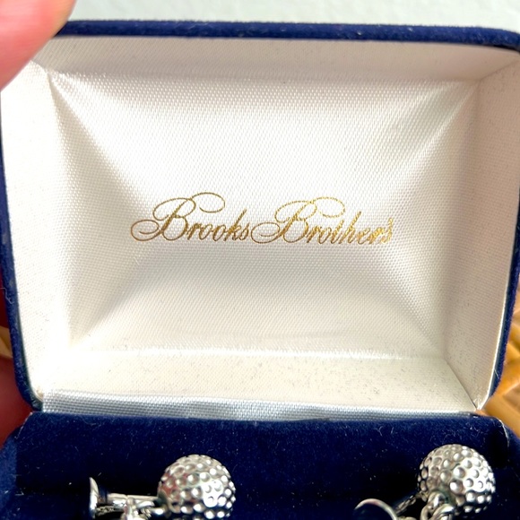 Vintage Brooks Brothers Sterling Silver Cufflinks Golf Ball And Tee Design - Picture 2 of 4